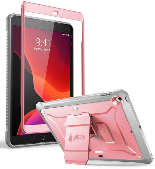 for Ipad 9Th/8Th/7Th Gen Case 10.2 Inch 2021/2020/2019, Rosegold | Built-In Screen Protector, Built-In Stand, Charge Port Cover, Military-Grade Drop Protection, Anti-Slip, Unicorn Beetle Pro