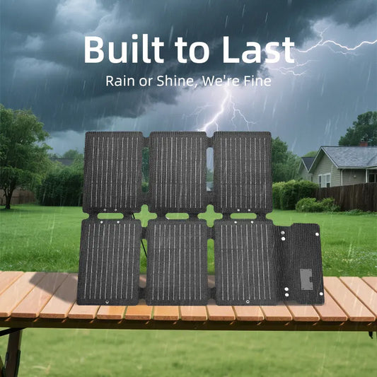 60W Multi-Fold Portable Folding Solar Panel for Charging Phones, Laptops and Power Banks (Home Improvement Solar Power Accessory)